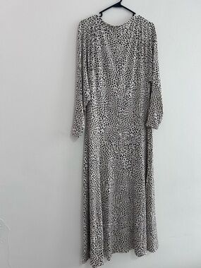 H&M Cream and Black Leopard-Print Maxi Dress